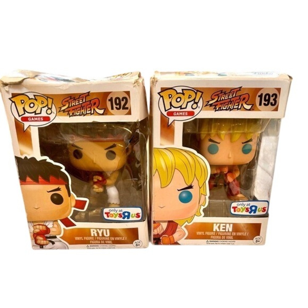 Funko Pop Street Fighter Ryu 192 Ken 193 Vinyl Figures Toys R Us Exclusive